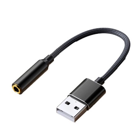 USB-lydadapter, USB til 3,5 mm lydkontakt-adapter, USB ekstern