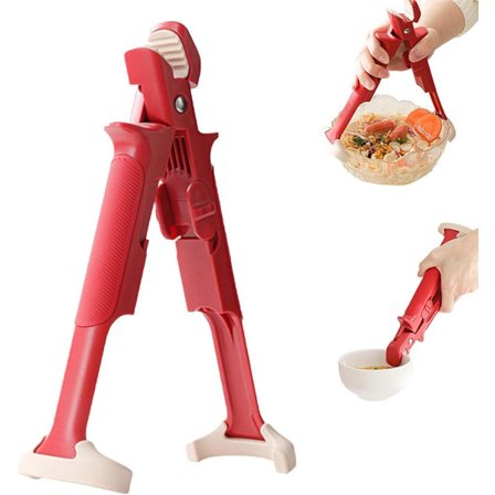 ING 2-i-1 Multifunktionel Anti-Grill Køkkenklemme - Køkkenredskaber - Rød