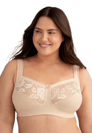 Miss Mary of Sweden Lovely Lace Support Bomulls-bh Utan Bygel Bh Dam Beige 80e