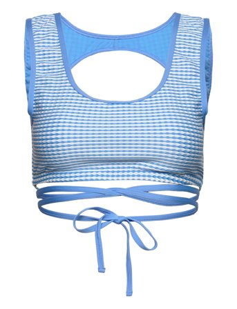 Gingham Wrap Crop Top Blue Speedo