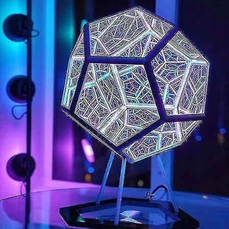 Led Art Lampe Usb Charging Justerbar Farve Decor Natlampe Infinity Dodecahedron Color Art Lamp