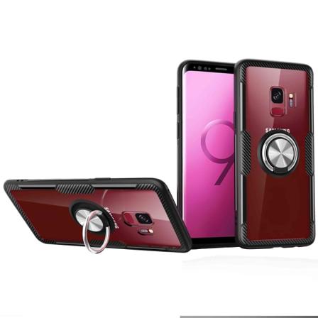 Kotelo sormustelineellä (LEMAN) - Samsung Galaxy S9 Svart/Silver Svart/Silver