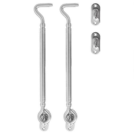 2 stk. Rustfrit Stål Tykke Krog Dør- og Vinduekrog Europæisk Stil Vinduekrog Med Skruer Til Skabsdør Vinduer (sølv)