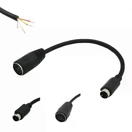 1. 6-nastainen Mini-DIN PS/2 Uros DIN MIDI 5-nastainen Naaras Adapteri Liitäntäkaapeli Johto Näppäimistöä Varten 15cm