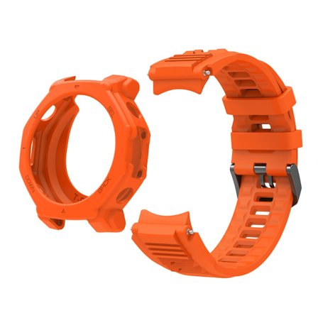 Silikoninen kellon ranneke ja suojakotelo kompatibel mit Amazfit T-Rex 3 Pro - Useita värejä Orange