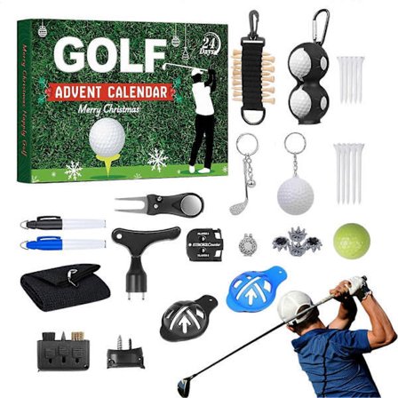 2025 Golf Adventskalender Jule Nedtellingskalender 24 Deler Tilbehørssett Golf Tema Design