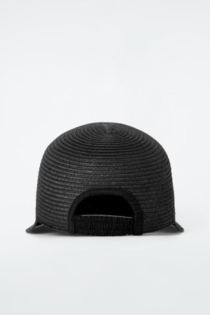 COS Women's Gorra De Béisbol De Paja Tejida in Negro