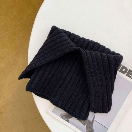 Stickad scarf turtleneck SVART 1 1