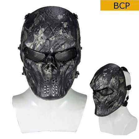 Taktisk Paintball Mask Typhoon Camouflage Lron Blooded Skull Mask Airsoft Jakt Skytte Wargame Halloween Fest Cosplay Mask