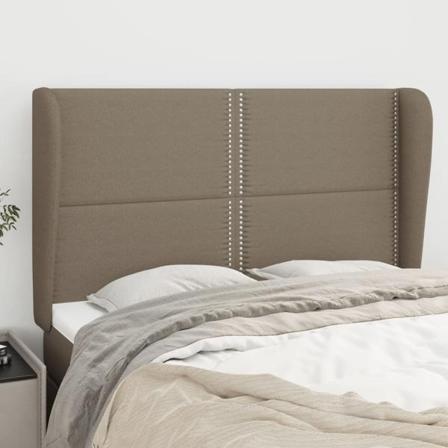 Vidaxl Huvudgavel Med Kanter Taupe 147x23x118/128 Cm Tyg Taupe