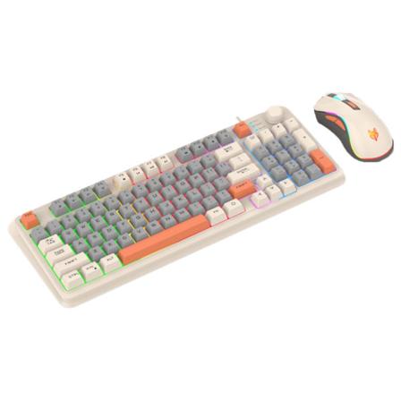 94Keys K820 spilltastatur og mussett 3 fargematchende blandet LED-lys 19 taster No Conflict RGB-bakgrunnsbelyste tastaturer