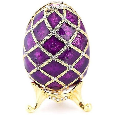 Emalje Smykkeskrin Eggformet Smykkeorganisator Metall Smykkeskrin