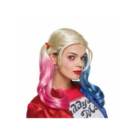 Bristol Novelty Unisex Vuxen Harley Quinn Peruk One Size Cream/Pi
