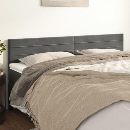 Vidaxl Huvudgavlar 2 St Mörkgrå 80x5x78/88 Cm Sammet Grå