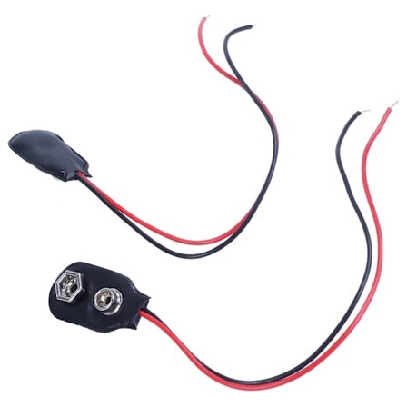 2 stk. 15 cm ledningskabel 9V 9 Volt batteriklemme kontakt I Type 2025th