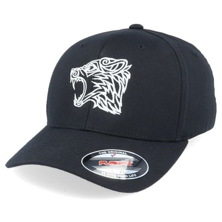 Vikings - Svart flexfit Keps - Viking Wolf Black Flexfit @ Hatstore