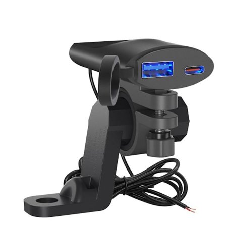 Motorsykkel USB-lader Styre Fast Lading Vanntett 12v 24w Sokkeladapter Med Voltmeter Mot