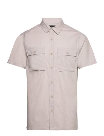 Hco. Guys Wovens Kortermet Skjorte Creme Hollister*Betinget Tilbud
