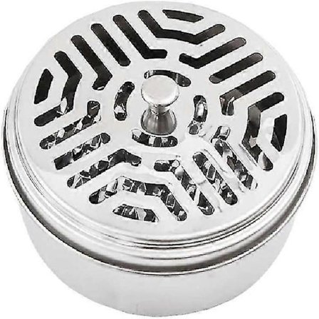 Rund brännare för rökelsehållare i rostfritt stål med lock – Speciella gåvor