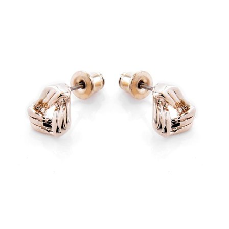 Rosé Guld Stud Örhängen - Twistad Triangel / Trekant