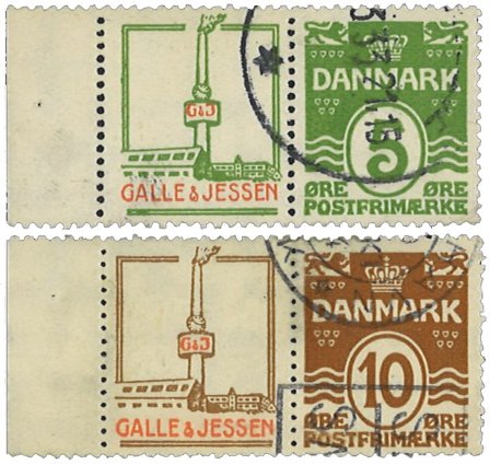 Danmark - Reklamemærker AFA 43-44 - Stemplet