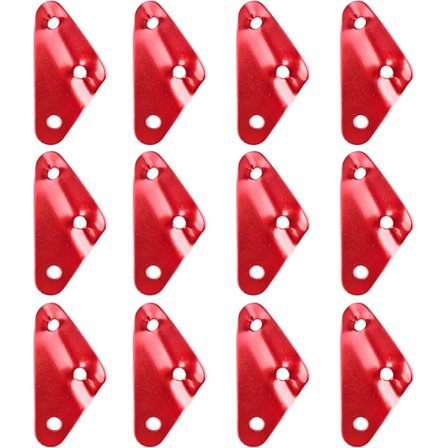 (Rød (Triangel) - Pakke med 12) Aluminium Camping Rebstrammere Rebstrammere til Rygsæktelte