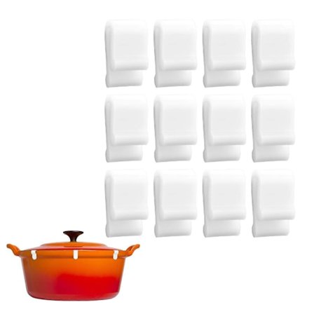 Dansk Gryde Lågbeskytter Klips til Le Creuset, Staub & Tramontina Støbejern Gryder - Forhindrer Skår og Ridser