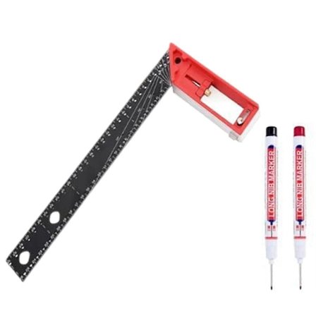 12 tommer vinkelmåler tømrer vinkel, træbearbejdnings vinkel lineal, T vinkel værktøj, retvinklet lineal, L vinkel lineal C