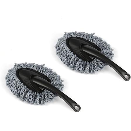 2 Pak Mini Mikrofiber Bil Instrumentbræt Støvfjerningsbørste, Multifunktionel Bilrengøringsbørste, Bil Interiør Eksteriør Tilbehør, Rengørings- og 