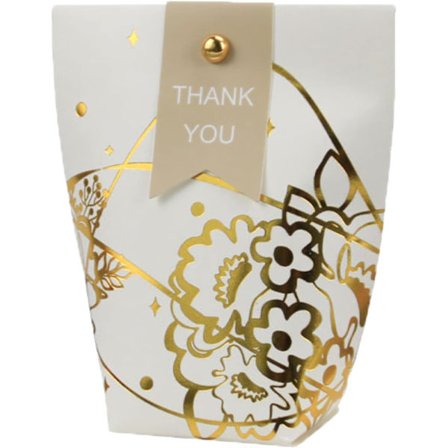 50 stk. Papirslikæsker, søde bryllupsfavoritæsker, gaveposer til fester, kreative papiræsker til godbidder Hvid