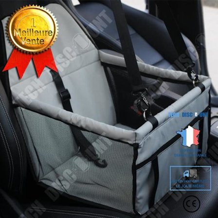 Sac Siège för transport - TD - Bil för Hund och Katt - Vattentät - Andningsbar - Grå