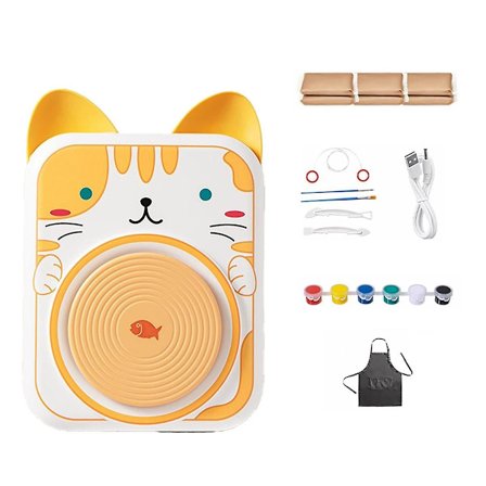 Keramikkdreieskive for barn - Leireformingsverktøy og malingssett, DIY-sett for nybegynnere, 6-pakning modelleringsleire, håndverkssett