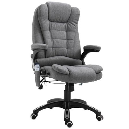 Rootz Executive Chair - Grå - Linned, Skum, Nylon - 26,38 cm x 26,38 cm x 49,6 cm