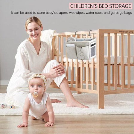 *Sengehængende opbevaringspose, hvid sengehængende opbevaringskurv, Be*