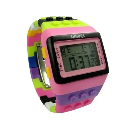 SHHORS Modeklockor Damklockor Mode Plast LED Digitala Klockor Regnbågsklocka Elektronisk Armbandsur reloj mujer-FA11-