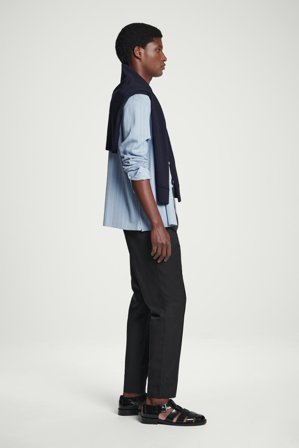 COS Homme Pantalon Fuselé En Sergé in Noir