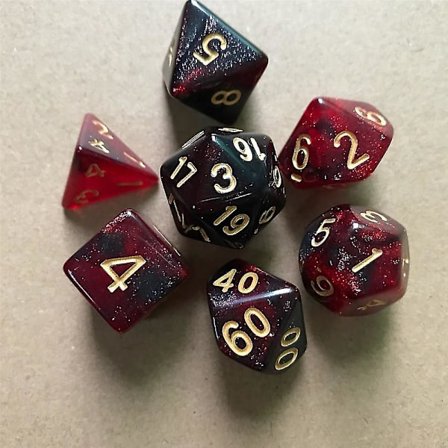 7 stk./sæt Dnd terningesæt Polyhedral D&d terninger Inkludering Rollespil terninger Dungeons And Dragons gave (FMY)