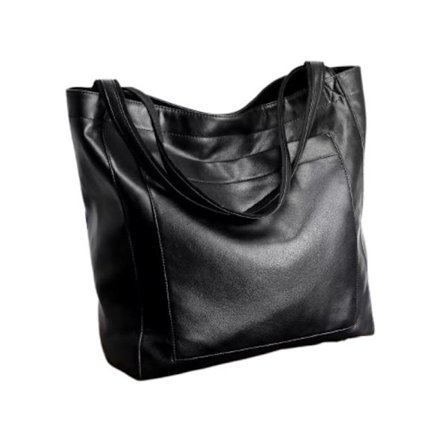 Stilfuld PU Tote Bag til kvinder - Stor kapacitet Vintage skuldertaske