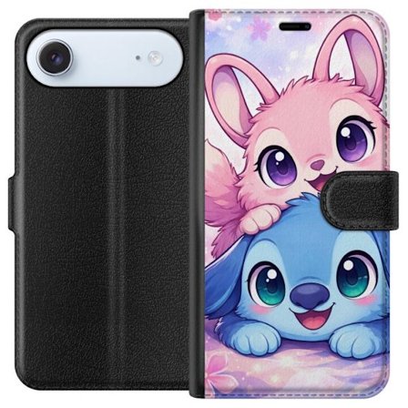 Kompatibel Tegnebogsetui til Apple Apple iPhone 17 Air Sød kawaii illustration med pink og blå fantasidyr, store øjne og bløde farver perfekt til