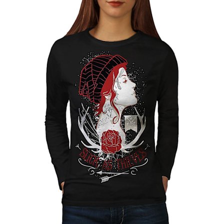 Slick As Thieves Mode kvinnor Svart långärmad T-shirt