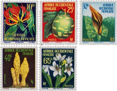 Vestafrika - Postfrisk sæt Y&T nr. 68-72