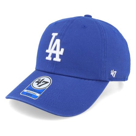 47 Brand - MLB Blå unconstructed Keps - Kids Los Angeles Dodgers Clean Up Royal Dad Cap @ Hatstore