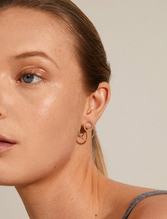 Pilgrim Zooey Recycled 2-In-1 Earrings - Gold - ONE SIZE