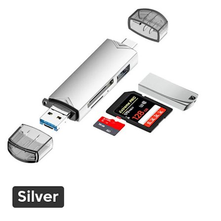 6 i 1 Kortläsare USB3.0 till Typ C Micro USB Universal OTG Adapter Multifunktionell adapter SD TF Höghastighetsöverföring