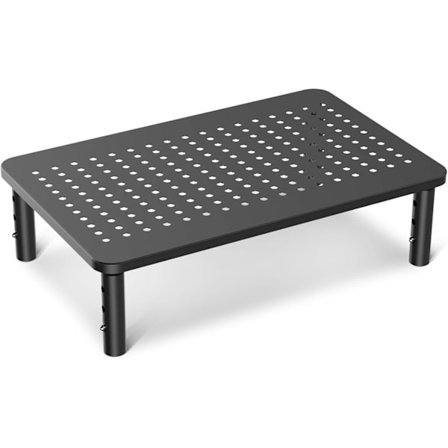 Justerbart höjdbart monitorstativ, datorstöd för PC, laptop, skrivare upp till 20 kg, metall med ventilationsplattform, monitorstativ