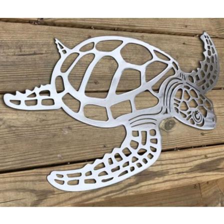 Metall havssköldpadda prydnad Strandtema Dekor Väggkonstdekorationer Vägghängande för inomhusvardagsrum 32*21cm