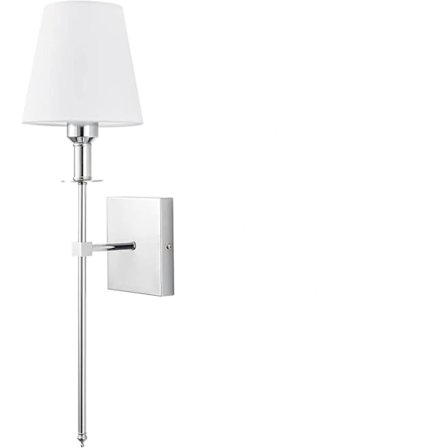 Vägglampor Set 1st, Hårdkopplad Vägglampa, för Sovrum Farmhouse Sängbord Läslampa (Silver)