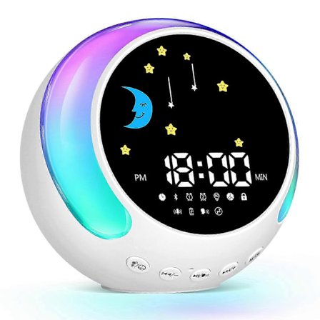 Rutinhjälpen Sleep Trainer, Kids Alarm Clock, Sound Machine for Nursery & Night Light With Nap Timer For Toddlers