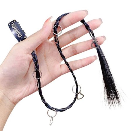 Lettikampaukset 50cm Pitkät Baby Braids Klipsikiinnityksellä Synteettiset Hiustenpidennykset Musta