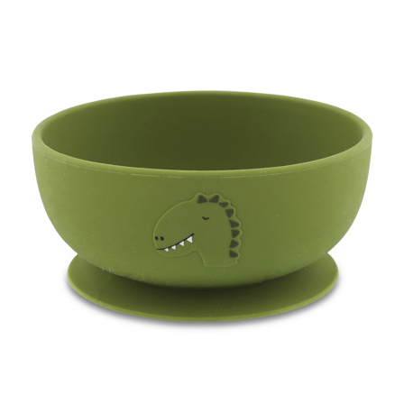 Trixie Silikonskål med sugekopp Mr. Dino, Grønn, 1 stk.